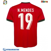 Fotballdrakt Herre Portugal Nuno Mendes #19 Hjemmedrakt EM 2024 Kortermet